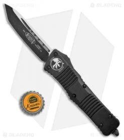 Microtech Combat Troodon T/E Automatic OTF Knife (3.8" Black) 144-1T -Microtech Microtech Combat Troodon TE Auto Black 144 1T BHQ 7757 jr bottlecap