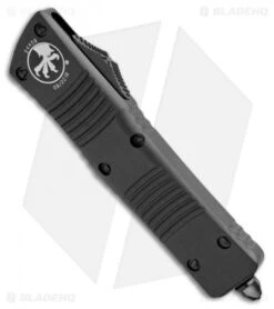 Microtech Combat Troodon T/E Automatic OTF Knife (3.8" Black) 144-1T -Microtech Microtech Combat Troodon TE Auto Black 144 1T BHQ 7757 jr spine