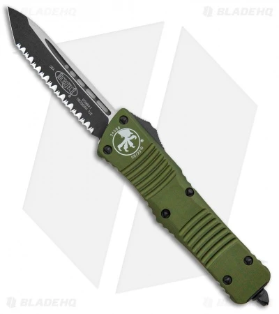 Microtech Combat T/E Automatic OTF Knife OD Green (3.8" Black Full Serr) 3 Microtech Combat T/E Automatic OTF Knife OD Green (3.8" Black Full Serr)