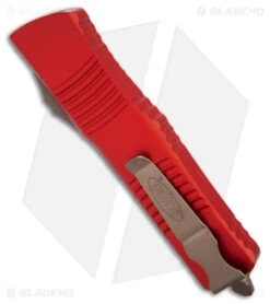 Microtech Combat Troodon T/E OTF Auto Knife Red Al (3.8" Bronze Apocalyptic) -Microtech Microtech Combat Troodon TE OTF AK Red 3in Bronze Apocalyptic BHQ 176127 td side
