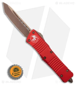 Microtech Combat Troodon T/E OTF Auto Knife Red Al (3.8" Bronze Apocalyptic) -Microtech Microtech Combat Troodon TE OTF AK Red 3in Bronze Apocalyptic BHQ 176127 td size