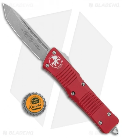 Microtech Combat Troodon Tanto Automatic OTF Knife Red (3.8" Stonewash) 6 Microtech Combat Troodon Tanto Automatic OTF Knife Red (3.8" Stonewash) - Image 4