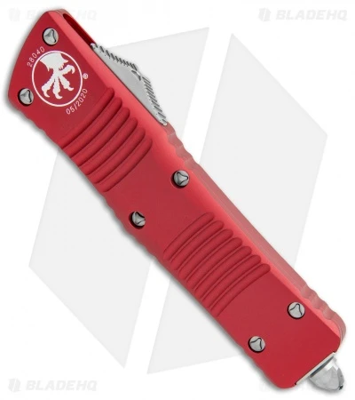 Microtech Combat Troodon Tanto Automatic OTF Knife Red (3.8" Stonewash) 4 Microtech Combat Troodon Tanto Automatic OTF Knife Red (3.8" Stonewash) - Image 2