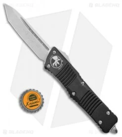 Microtech Combat Troodon Automatic OTF Knife Tanto (3.8" Satin) 144-4 -Microtech Microtech Combat Troodon Tanto Black Satin 144 4 BHQ 7761 jr bottlecap