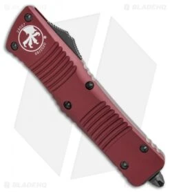 Microtech Combat Troodon Tanto OTF Automatic Knife Merlot Red (3.8" Black) -Microtech Microtech Combat Troodon Tanto OTF Automatic Knife Merlot 3.8in Black 144 1MR BHQ 115737 LS S5Bome