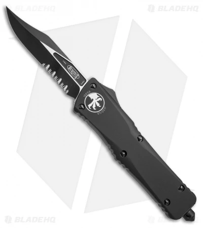 Microtech Combat Troodon Bowie OTF Knife Tactical (3.8" Black Serr) 146-2T 3 Microtech Combat Troodon Bowie OTF Knife Tactical (3.8" Black Serr) 146-2T