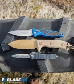 Microtech Socom Elite S/E Automatic Knife Blue (4" Stonewash Ser) 160A-11BL -Microtech Microtech Currahee Tanto Knife Fixed Blade Tan Plain 103 1TA BHQ 15469 kp tire web 1