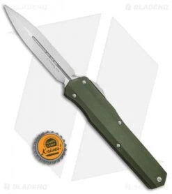 Microtech Cypher D/E OTF Automatic Knife Smooth OD Green (4" Stonewash) -Microtech Microtech Cypher DE OTF Auto OD Green SW 242S 10OD BHQ 84155 jr bottlecap 1