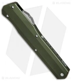 Microtech Cypher D/E OTF Automatic Knife Smooth OD Green (4" Stonewash) -Microtech Microtech Cypher DE OTF Auto OD Green SW 242S 10OD BHQ 84155 jr spine