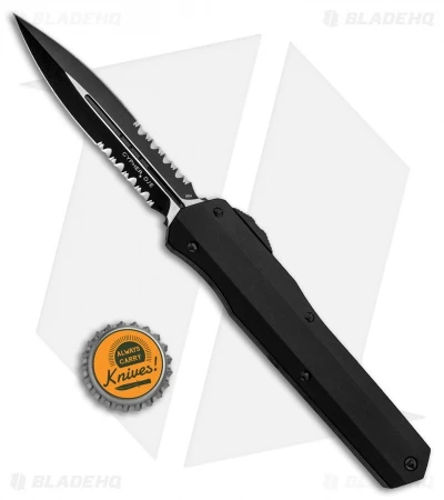 Microtech Cypher D/E OTF Auto Knife Smooth Tactical (4" Black Serr) 242S-2T 6 Microtech Cypher D/E OTF Auto Knife Smooth Tactical (4" Black Serr) 242S-2T - Image 4