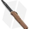 Microtech Cypher D/E OTF Automatic Knife Smooth Tan (4" Black Full Serr) -Microtech Microtech Cypher DE Smooth Tan Black Full Serr BHQ 87576 er jr