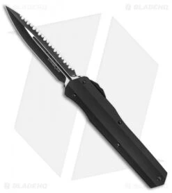 Microtech Cypher D/E OTF Auto Knife Smooth Tactical (4" Black Full Serr)