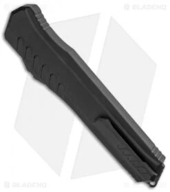 Microtech Cypher D/E OTF Auto Knife Tactical (4" Black Serr) 242M-D3T -Microtech Microtech Cypher DE Tactical Black Serr 242M D3T BHQ 94128 jr side