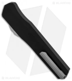 Microtech Cypher S/E OTF Automatic Knife Smooth Black (4" Black) 241S-1 -Microtech Microtech Cypher SE Smooth Black black BHQ 85498 er spine