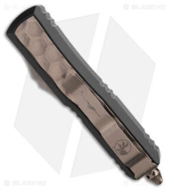 Microtech Daytona D/E OTF Auto Knife Bubble Ti Inlay/Alum (3.25" Bronzed) -Microtech Microtech Daytona DE OTF AK Bubble Ti Inlay Alum 3in Bronzed BHQ 181081 td side