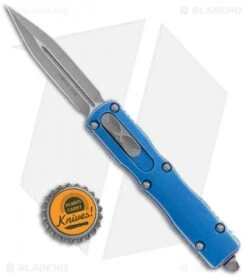 Microtech Dirac D/E OTF Automatic Knife Distressed Blue (3" Apoc) -Microtech Microtech Dirac DE OTF Distressed Blue Apocalyptic BHQ 131513 jr bottlecap