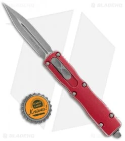 Microtech Dirac D/E OTF Automatic Knife Distressed Red (3" Apoc) -Microtech Microtech Dirac DE OTF Distressed Red Apocalyptic BHQ 131514 jr bottlecap