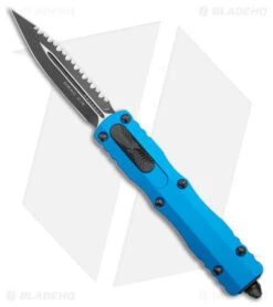 Microtech Dirac Dagger OTF Automatic Knife Blue (2.88" Black Full Serr) 225-3 BL