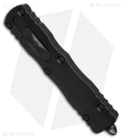 Microtech Dirac Delta D/E OTF Automatic Knife Black (3.75" Black Serr) 227-2T -Microtech Microtech Dirac Delta DE OTF AK Black 3in Black Serr BHQ 175697 td spine