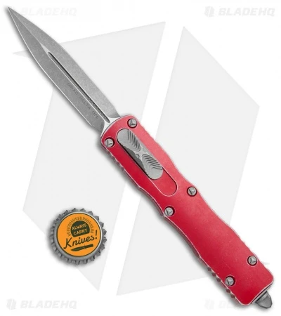 Microtech Dirac Delta OTF Automatic Knife Distressed Red (3.75" Apocalyptic) 6 Microtech Dirac Delta OTF Automatic Knife Distressed Red (3.75" Apocalyptic) - Image 4