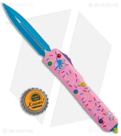 Microtech Exclusive Dessert Warrior Ultratech D/E OTF Donut Pink (3.4" Blue) -Microtech Microtech Exclusive Dessert Warrior Ultratech DE OTF Donut Pink Blue BHQ 174707 jr bottlecap 1