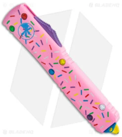 Microtech Exclusive Dessert Warrior Ultratech D/E OTF Donut Pink (3.4" Blue) -Microtech Microtech Exclusive Dessert Warrior Ultratech DE OTF Donut Pink Blue BHQ 174707 jr spine 1