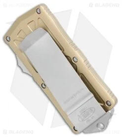 Microtech Exocet Dagger CA Legal OTF Automatic Knife Champagne (1.9" Stonewash) -Microtech Microtech Exocert Dagger CA Legal OTF Auto Champagne SW BHQ 110879 jr side