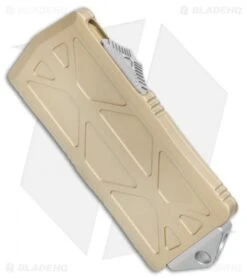 Microtech Exocet Dagger CA Legal OTF Automatic Knife Champagne (1.9" Stonewash) -Microtech Microtech Exocert Dagger CA Legal OTF Auto Champagne SW BHQ 110879 jr spinepng
