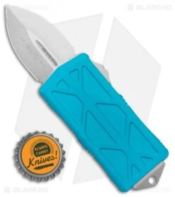 Microtech Exocet Dagger CA Legal OTF Automatic Knife Teal (1.9" Stonewash) -Microtech Microtech Exocert Dagger CA Legal OTF Auto Turquoise SW BHQ 110889 jr bottlecap