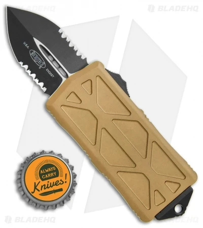 Microtech Exocet Dagger CA Legal OTF Champagne Gold (1.9" Black Serr) 157-2 CG 6 Microtech Exocet Dagger CA Legal OTF Champagne Gold (1.9" Black Serr) 157-2 CG - Image 4
