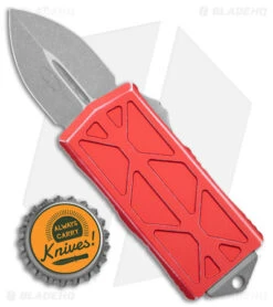 Microtech Exocet Dagger OTF Automatic Knife Distressed Red (1.9" Apocalyptic SW) -Microtech Microtech Exocet Dagger CA Legal OTF Auto Distressed Red Apocalypitc BHQ 178734 jr bottlecap