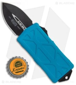 Microtech Exocet Dagger CA Legal OTF Automatic Knife Teal (1.9" Black) -Microtech Microtech Exocet Dagger CA Legal OTF Auto Turquoise Black 157 1TQ BHQ 104914 jr bottlecap