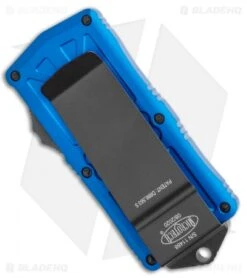 Microtech Exocet Dagger CA Legal OTF Automatic Knife Blue (1.9" Black Serr) -Microtech Microtech Exocet Dagger CA Legal OTF Automatic Knife Blue 1.9in Black Serr 157 2BL BHQ 115734 LS Side