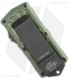 Microtech Exocet Dagger CA Legal OTF Automatic Knife OD Green (1.9" Black Serr) -Microtech Microtech Exocet Dagger CA Legal OTF Automatic Knife OD Green 1.9in Black Serr 157 2OD BHQ 115729 LS Side