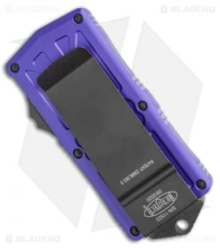 Microtech Exocet Dagger CA Legal OTF Automatic Knife Purple (1.9" Black Serr) -Microtech Microtech Exocet Dagger CA Legal OTF Automatic Knife Purple 1.9in Black Serr 157 2PU BHQ 115730 LS Side