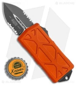 Microtech Exocet Dagger CA Legal OTF Automatic Orange (1.9" Black Serr) 157-2OR -Microtech Microtech Exocet Dagger CA Legal OTF Automatic Orange 1.9in Black Serr 157 2 OR BHQ 115648 LS Bottlecap