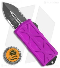 Microtech Exocet Dagger CA Legal OTF Automatic Violet (1.9" Black Serr) 157-2 VI -Microtech Microtech Exocet Dagger CA Legal OTF Automatic Violet 1.9in Black Serr 157 2 VI BHQ 115649 LS Bottlecap