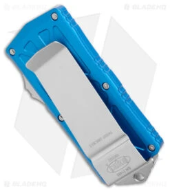 Microtech Exocet Dagger OTF Automatic Knife Blue (1.9" SW Full Serrated) -Microtech Microtech Exocet Dagger OTF Auto Blue SW Full Serrated BHQ 175372 jr side