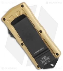 Microtech Exocet Tanto T/E CA Legal OTF Automatic Champagne Gold (1.9") 158-1CG -Microtech Microtech Exocet Tanto T E CA Legal OTF Automatic 1.9 158 1CG BHQ 117672 LS Side