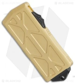 Microtech Exocet Tanto T/E CA Legal OTF Automatic Champagne Gold (1.9") 158-1CG -Microtech Microtech Exocet Tanto T E CA Legal OTF Automatic 1.9 158 1CG BHQ 117672 LS Spine