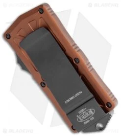 Microtech Exocet Tanto T/E CA Legal OTF Automatic Tan (1.9" Black) 158-1TA -Microtech Microtech Exocet Tanto TE CA Legal OTF Auto Tan Black 158 1TA BHQ 118800 jr side