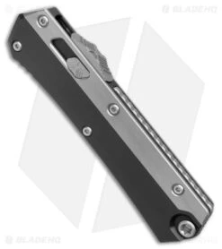 Microtech Glykon Signature Series OTF Auto Knife Black Aluminum + Ti (3.75" SW) -Microtech Microtech Glykon DE OTF Auto Black SW BHQ 174403 jr spine
