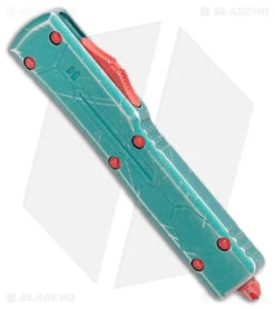 Microtech UTX-70 Hellhound Bounty Hunter OTF Auto Knife Green Al (2.4" Apoc) -Microtech Microtech HH Bounty Hunter Tanto OTF Auto Apocalyptic BHQ 177565 jr spine