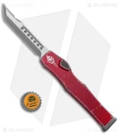 Microtech Halo VI Hellhound OTF Knife Red Distressed (4.4" Apocalyptic) -Microtech Microtech Halo VI Hellhound OTF Red Distressed Apocalyptic 519 10DRD BHQ 93007 jr bottlecap