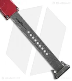 Microtech Halo VI Hellhound OTF Knife Red Distressed (4.4" Apocalyptic) -Microtech Microtech Halo VI Hellhound OTF Red Distressed Apocalyptic 519 10DRD BHQ 93007 jr pull