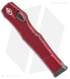 Microtech Halo VI Hellhound OTF Knife Red Distressed (4.4" Apocalyptic) -Microtech Microtech Halo VI Hellhound OTF Red Distressed Apocalyptic 519 10DRD BHQ 93007 jr spine