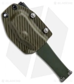 Microtech Halo VI Tanto OTF Automatic Knife OD Green (4.4" Stonewash) 250-10OD -Microtech Microtech Halo VI Tanto Auto OD Green SW 250 10OD BHQ 91737 jr sheath