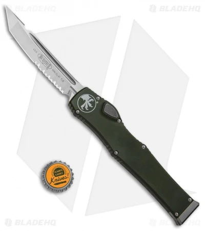 Microtech Halo VI Tanto OTF Automatic Knife OD Green (4.4" Satin Serr) 250-5 OD 8 Microtech Halo VI Tanto OTF Automatic Knife OD Green (4.4" Satin Serr) 250-5 OD - Image 6