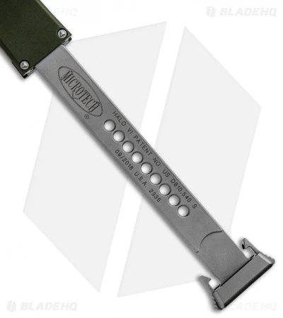 Microtech Halo VI Tanto OTF Automatic Knife OD Green (4.4" Satin Serr) 250-5 OD 6 Microtech Halo VI Tanto OTF Automatic Knife OD Green (4.4" Satin Serr) 250-5 OD - Image 4