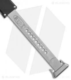 Microtech Halo VI Tanto OTF Automatic Knife (4.4" Stonewash Serr) 250-11 -Microtech Microtech Halo VI Tanto OTF Auto SW Serr 250 11 BHQ 87937 jr pull